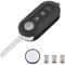 OTOTEC Kit di riparazione per chiave telecomando a 3 pulsanti, 9170KV, 71752289, 71749374, 71776098, 60006266799, compatibile con Fiat 500 Ducato Doblo Punto (lama grezza)