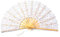 Burkfeeg White Lace Folding Fan - Womens Lace Spanish Wedding Bridal Fan with Tassel for Wedding Party Gift Wall Hanging Decoration Photo Props