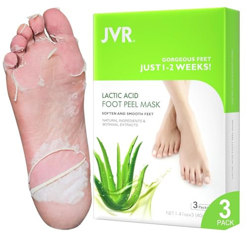 Maschera Esfoliante Piedi, 3 paia JVR Acido Lattico Maschere Peeling Feet, riparazione tallone ruvido, rimozione della pelle morta, desquamazione di calli (Aloe vera)