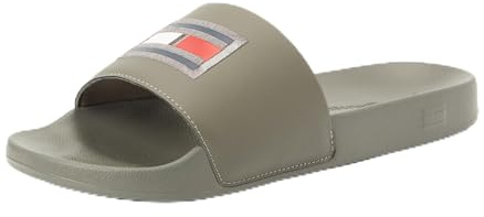 Tommy Hilfiger Claquettes Homme Pool Slide Sandales de Bain, Multicolore (Shady Stone), 40