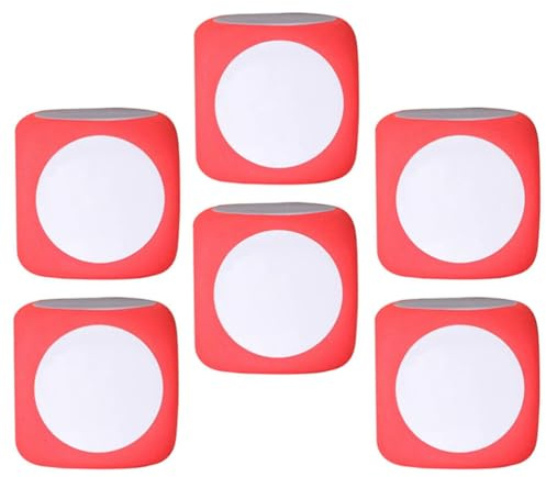 FAVOMOTO 6 Pezzi Dadi Cancellabili A Secco Fai Da Te Schiume Arrotondate Dadi Scrivere Pulire 6 Lati Cubi Conteggio Dadi Giganti Vergini Grandi Dadi Gioco Vergini per l'insegnamento