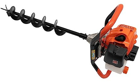 SuhoFutus Erdbohrer, 52cc 2-Takt Benzin Erdbohrer mit 3 Bohraufsätzen (4/6/ 8), Manuelle Erdlochbohrer mit 1.2L Panzer, 6500-8500r/min, für Bohren von Löchern in Rasenflächen usw