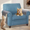 Loiion Armlehnenschoner für Katzen, Sofa-Armlehnenschutz, Anti-Rutsch-Armkappen für L Form Sofaschoner, Sesselschoner Wohnzimmer Sessel, Pet Couch Überzug, Katze Kratzer Möbelschutz,65x65cm (2 Stück)