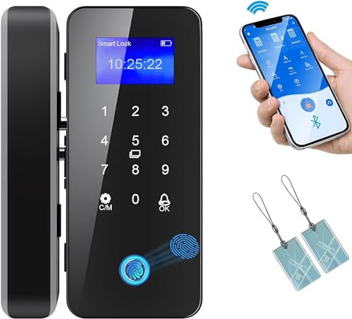 Serrure Porte Smart Lock Serrure Connectée Intelligente, Gofemial Electrique Serrure a Code Interieure Avec Empreinte Digitale, Serrure Biometrique Numérique avec Password Clé Mécanique Carte RFID