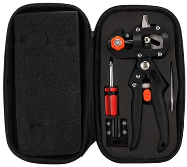 Outil de coupe de greffe professionnel de jardin - Couteau de greffage - Pince à greffer - Ciseaux à greffer - Ciseaux à cliquet pour fleurs, arbres fruitiers - Branches (noir)