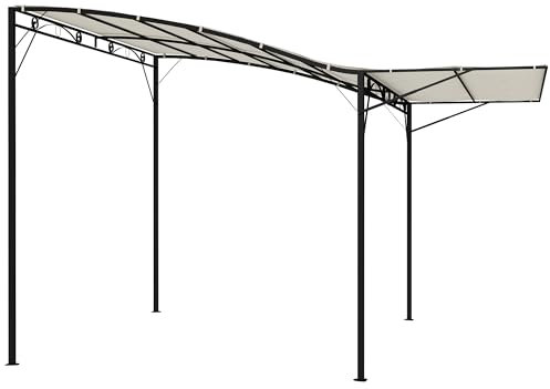 Outsunny Pergola tonnelle de Jardin avec auvent réglable Acier Polyester Haute densité crème
