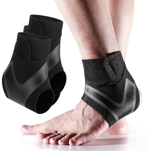 XFSRG 2 Piezas Banda para Fascitis Plantar Tobillo y Pie Transpirable Flexible Soporte para Aliviar el Dolor de Fascitis Plantar con Sujeción Segura y Máxima Libertad de Movimiento (M)
