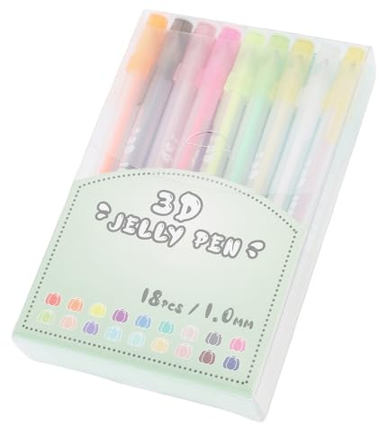 Ausla 18st Gel Ink Pennor, 3D Jelly Set med Livliga Färger, Smidig Skrivupplevelse för Konst, Journalföring och Personalisering