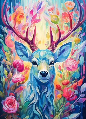 Puzzle 1000 Teile für Erwachsene Tiere REH Puzzle 1000 Teile Fantasy Puzzles 1000 Teiles, Geschenke für Jugend und Puzzles-Liebhaber