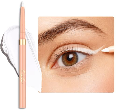 OULAC Weiß Kajal und Eyeliner Wasserfest, Wischfester Matter Eye Liner Stift Hält 24 Stunden+, Hochpigmentierter Seidiger Drehbarer Kajalstift, Vegan (13) White Waves