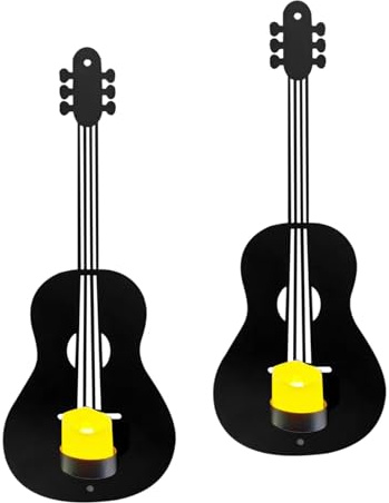 Soporte para velas | 2 piezas soporte para guitarra de hierro,portavelas arte mural decoración | Para interior exterior dormitorio sala de estar oficina dormitorio apartamento restaurante casa
