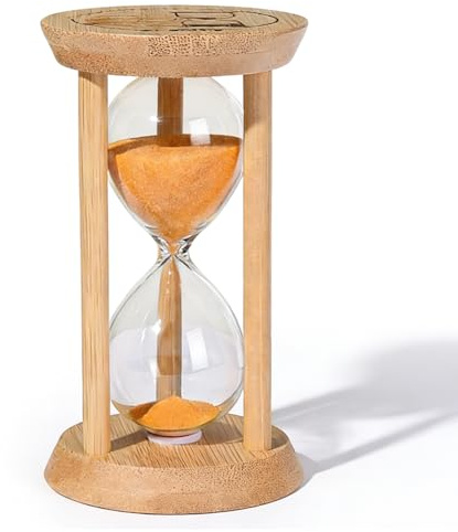 Reloj de arena de cristal, mini reloj de arena de madera, herramienta para el hogar y el restaurante, decoración de mesa, adecuado para cocinar, cepillarse los dientes, aprender, tiempo de juego