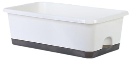 Swtgaah Fioriera per verdure, autolivellante, 2 misure, colore bianco, in plastica, con sistema di drenaggio, per balcone, terrazza, fiori, coltivazione di erbe (piccole)