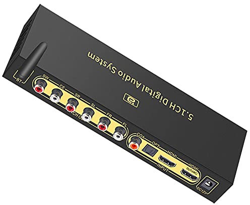 5.1CH TSHD Dolby Atmos U-Disk HDMI Bluetooth 5.0 fiberoptisk ARC-ljudomvandlare, koaxialkontakt, kompatibel med PS Blu-ray-spelare för externa källor