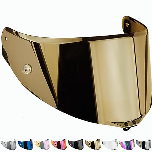 Everalo Kompatibel mit Agv Race 2 Visier - Race 3 - Pista - Pista Gp - Pista Gpr - Pista Gp RR - Corsa - Corsa R - Gt Veloce - Veloce S - Helmvisier Pinlock und Tearoff Ready (Gold)