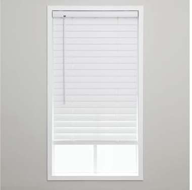 Eclipse 2 Premium Vinyl Blinds for Light Filtering & Privacy, Durable Room Darkening Blinds for Home or Office, Tested and Certified Child Safe Cordless Vinyl Blinds - White, 34 W x 64 L