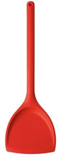 Mastrad – Spatule Wok En Silicone Avec Insert Métal – Spatule De Cuisine Résistante à +300 °C – N’abîme Pas les Revêtements – Pour Wok, Poêles & Sautés – 31 cm - Rouge