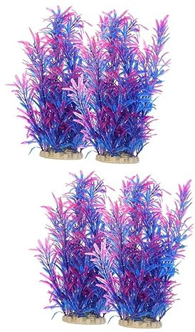 BESPORTBLE 4pcs Artificial Fish Tank Plants Aquarium Decoration Fake Plant Ornament for Fresh Saltwater Safe and Realistic
