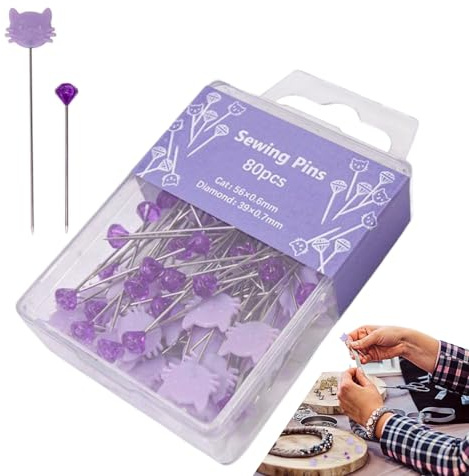 Straight Brooches | 80x Padded Pins | Fixed Fabric Needle for Dressing, Supplies of These Sewing Pins are Must Have for Craft Making Neck Project