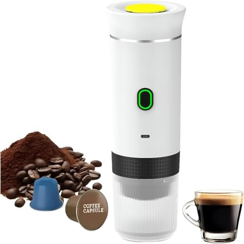 Cafetera Portatil Capsulas 3 en 1 compatible con Nespresso Dolce Gusto y Café Molido - Mini Cafetera Portátil Multicapsulas Universal para Llevar - Maquina Cafe Portatil Pequeña