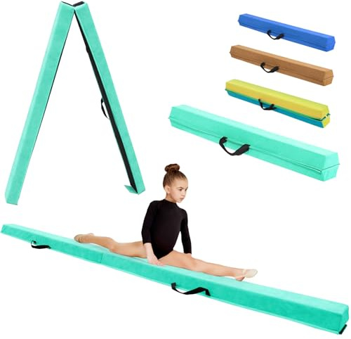 KIKILIVE Soft Balance Beam, Foldable Gymnastics Bar with EVA+EPE Suede-Like Surface, for Kids & Adults, Includes Storage Bag