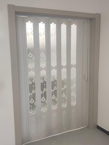 GLFNB Puerta de acordeón de PVC, Puertas corredizas Plegables Grandes para Entrada, Cocina, baño y Armario, Puerta divisoria Interior de plástico, Puerta Temporal Oculta, tamaño Personalizado (An.