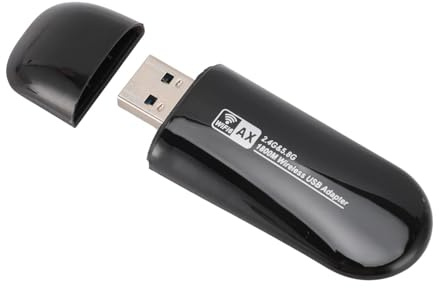 Ouitble USB WLAN Stick AX1800 USB 3.0 WIFI 6 Stick Adapter Dubbel Volym 2.4G/5.8 GHz Innet Mottagare med Skyddande Mössa för Vinster11/10/Linux
