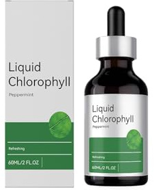 Flytande klorofyll - Naturlig pepparmynta - Matsmältnings- och immunstöd - Alkoholfri - Icke-GMO-glutenfri - 2 OZ,1Pcs