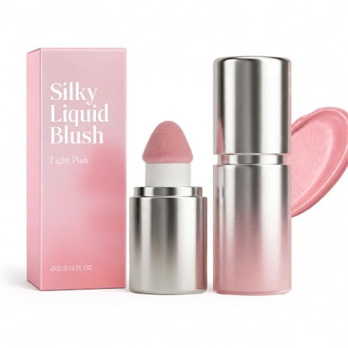 Vaethy Liquid Blush, Gelétextur Cream blush med svampspets, lätt, flytande rouge med gelétextur, krämig rodnad med svampmapplikator