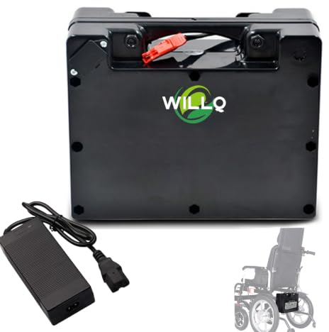 WILLQ 24 Volts Lithium Battery 24V 12Ah 15Ah 18Ah 20Ah 25Ah 30Ah 35Ah 40Ah Electric Wheelchair Battery with 3Pins Charge and Anderson Plug,24V25Ah