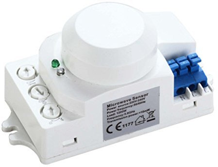 ZEYUN Sensor Detector de Movimiento de Sensor de Movimiento de microondas ZEYUN, Control de luz fácil, Rango de detección 20M