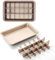 SVNR Brownie Backform,Antihaftbeschichtete Kuchenform Brownie mit Trennwänden,Antihaftbeschichtete Brownie-Pfanne für Professionelle Scheiben,Backblech Brownie,für 18 Vorgeschnittene Brownies