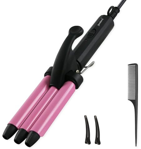 13mm Piastra Onde per Capelli - janelove Mini Ferro Arricciacapelli per Capelli Corti, Beach waves Piastra per Onde - Rosa