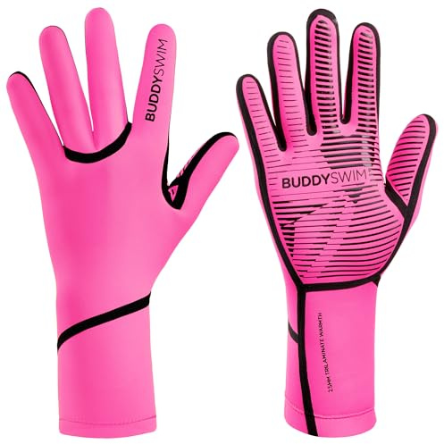 Buddyswim 2,5 mm Dicke Neoprenhandschuhe für das Freiwasserschwimmen. Sporthandschuhe Herren und Damen aus Neopren, ideal zum Tauchen, Unterwassersport, Surfen und Arbeiten im Wasser. Gloves Neopren.
