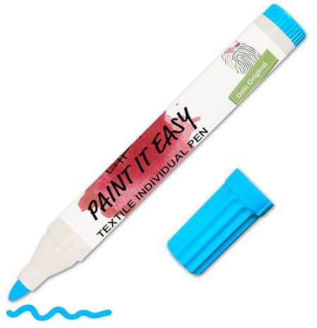 CREATIV DISCOUNT PAINT IT EASY Textilstift/Stoff-Malstift für helle Stoffe, 2-4 mm, Hellblau