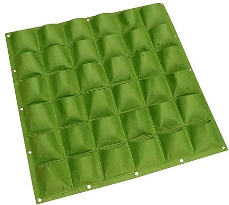 CIMAXIC Filz-pflanzbeutel Zum Aufhängen An Der Klein 12 Taschen Für Drinnen Und Draußen Grün 1 M X 1 M Flacher Boden 36 Beutel