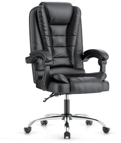 naspaluro Silla de Oficina, Silla de Escritorio con Respaldo Alto, Función de Inclinación, Silla Reclinable Ergonómico de Altura Ajustable, Silla para Computadora