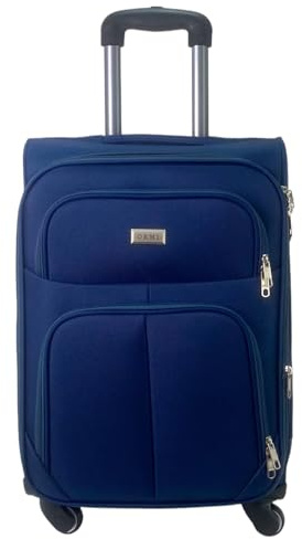 COSHANO Maleta de Tela Trolley Equipaje de Mano Cabina Viaje avión 4 Ruedas 360º Giratorias aceptada por Todas Las aerolineas (Azul Marino)