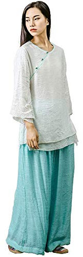 FGDIUCVN Kampfsportbekleidung Damen Tai Chi Kleidung Zen Meditation Uniform Seide Baumwolle Kung Fu Kleidung,C,M