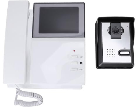 SENECESLI Videocitofono con Campanello e Telecamera, Kit Telefono con Filo Videocitofono Cablato con Schermo LCD Digitale a Colori da 4,3 Pollici, Visione Notturna, Audio (Spina Europea)