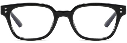 Anti-blå fyrkantiga glasögon för kvinnor män 90-tals retrostil tjocka ramar runda glasögon med klara kristaller anti-trötthet blå ljusblockerande glasögon för dator, spel