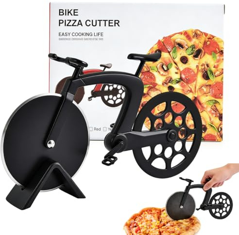 LYITZW 1 Taglia Pizza Ruota Bici, Coltello Rotella Per Pizza Con Lame Affilate E Rotellina Fluida, Design Unico Per Decorazione, Per Tagliare Pizze in Feste E Arredare Cucina, Colore Nero