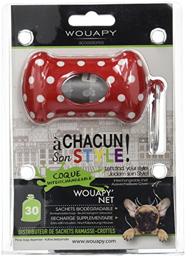 Wouapy WOU217350PS Fantasy Dispensador de Bolsas Higiénicas para Perro, Rojo