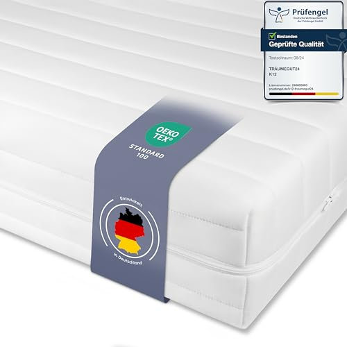 Träumegut24 - ergonomische 7-Zonen Matratze 120x200 cm | Größe + Höhe wählbar | Härtegrad H2&H3 | Kaltschaummatratze | Hautfreundlicher Bezug | Oeko-TEX® | (120 x 200 cm, 11 cm)