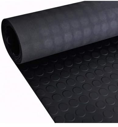 JARDIN202 - Estera Antideslizante Suelo de Caucho Goma 3mm | 1 Metro de Ancho | Suelo Circulos | 1x 1 m Punto Redondo -