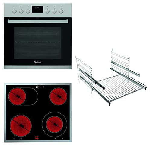 Bauknecht HEKO P300 Herd-Kochfeld-Kombination/ Glaskeramik-Kochfeld (60 cm)/ Pyrolyse-Selbstreinigungssystem/ Slow Cooking/Backauszug mit 2 Ebenen