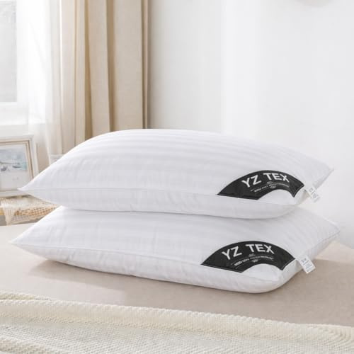 YZTEX 2 Pack Goose Feather and Down Pillows 100% Cotton Shell Soft Hotel Quality Pillows(40% Down)
