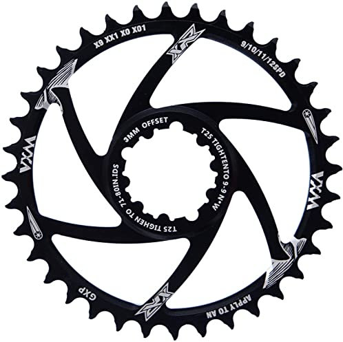 YBEKI Fahrrad Kettenblatt Narrow Wide | 30T/32T/34T/36T/38T | Offset 3mm/6mm | 7075-T6 CNC-Aluminium | Direct Mount für SRAM GXP XX1 X01 NX GX X9 XO Crankset