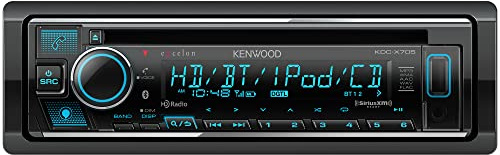 KENWOOD KDC-X705 Single DIN CD Receiver with Bluetooth, HD Radio, Alexa Built-in Spotify and Pandora Link for iPhone or Android Phones, SiriusXM Read, (3) 5Volt Pre-Outs