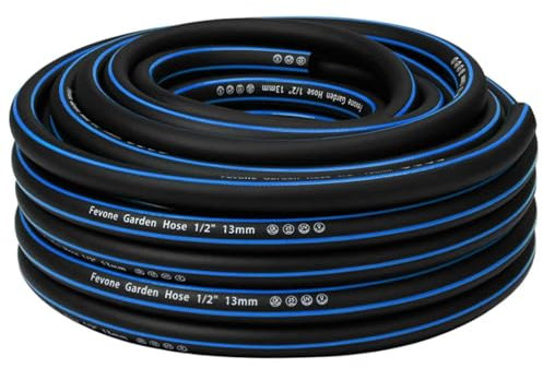 Fevone Manguera jardin 20 metros 13 mm 1/2 pulgadas, 4 capas, 25 bar, resistente y duradera, para exteriores, compresor, manguera de jardín flexible, resistente,Gurable